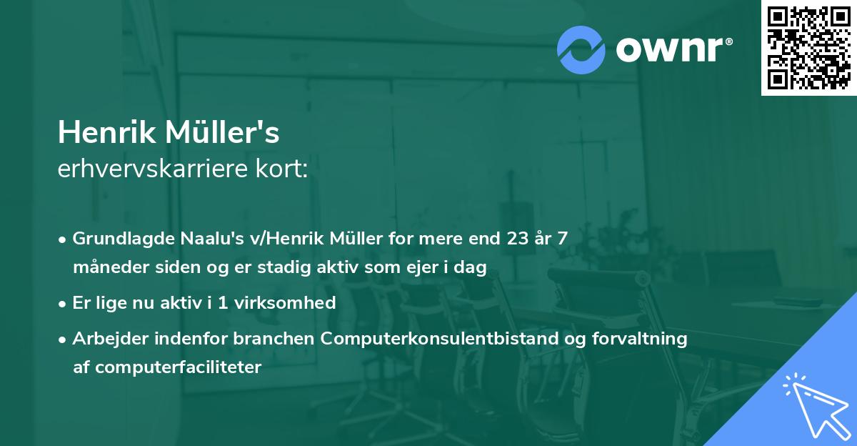 Henrik Müller's erhvervskarriere kort