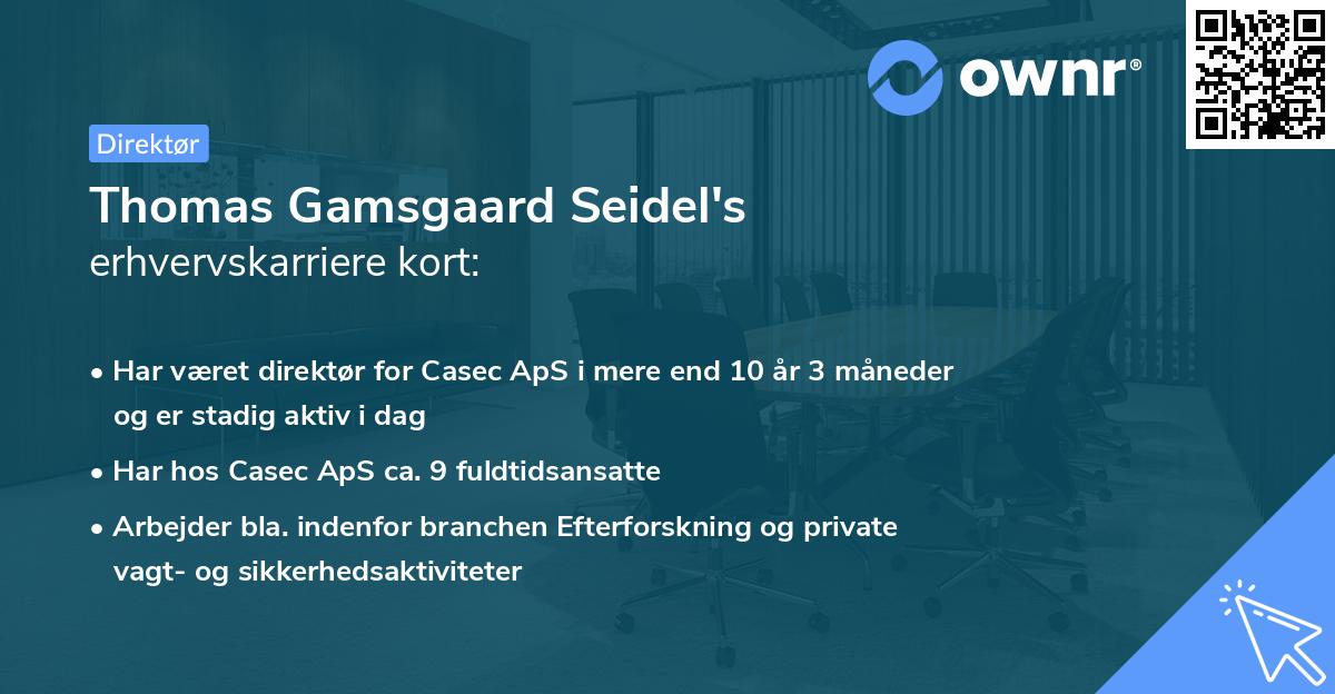 Thomas Gamsgaard Seidel's erhvervskarriere kort