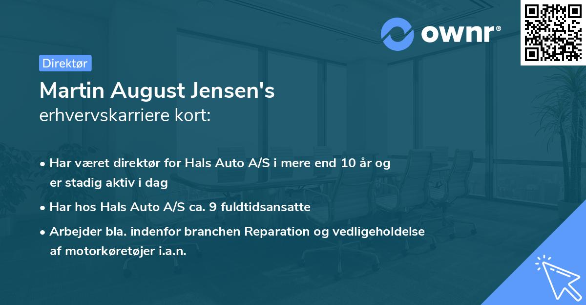Martin August Jensen's erhvervskarriere kort