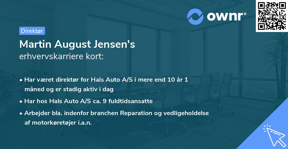Martin August Jensen's erhvervskarriere kort