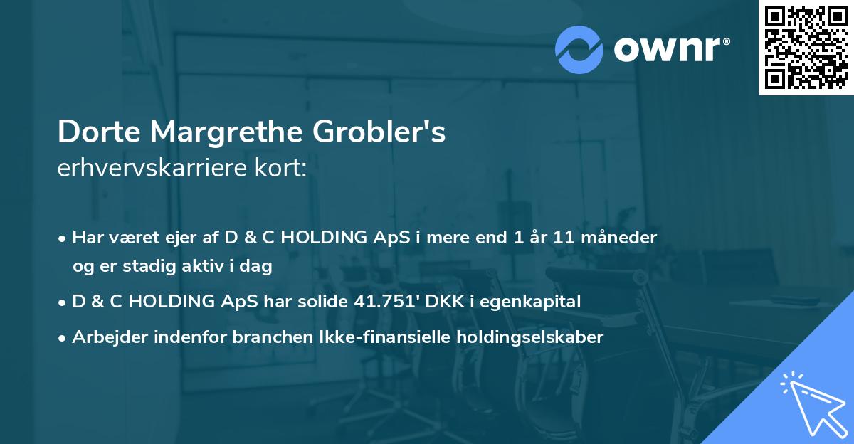 Dorte Margrethe Grobler's erhvervskarriere kort