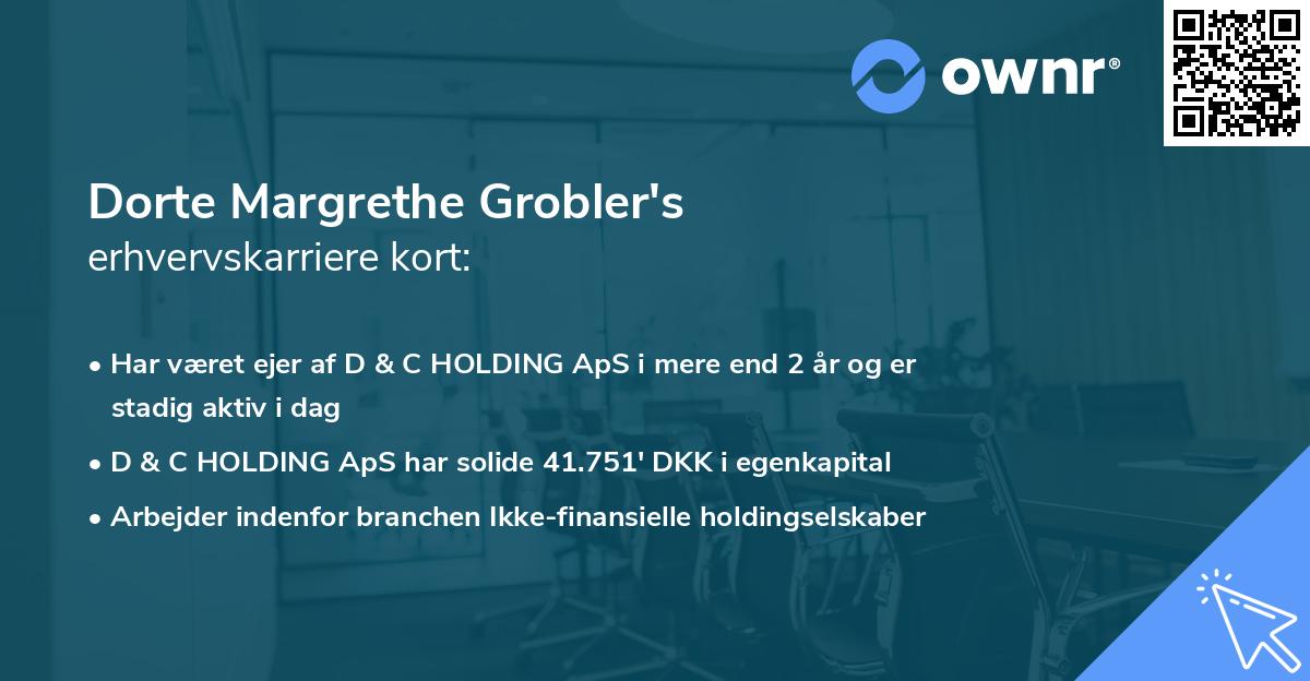 Dorte Margrethe Grobler's erhvervskarriere kort