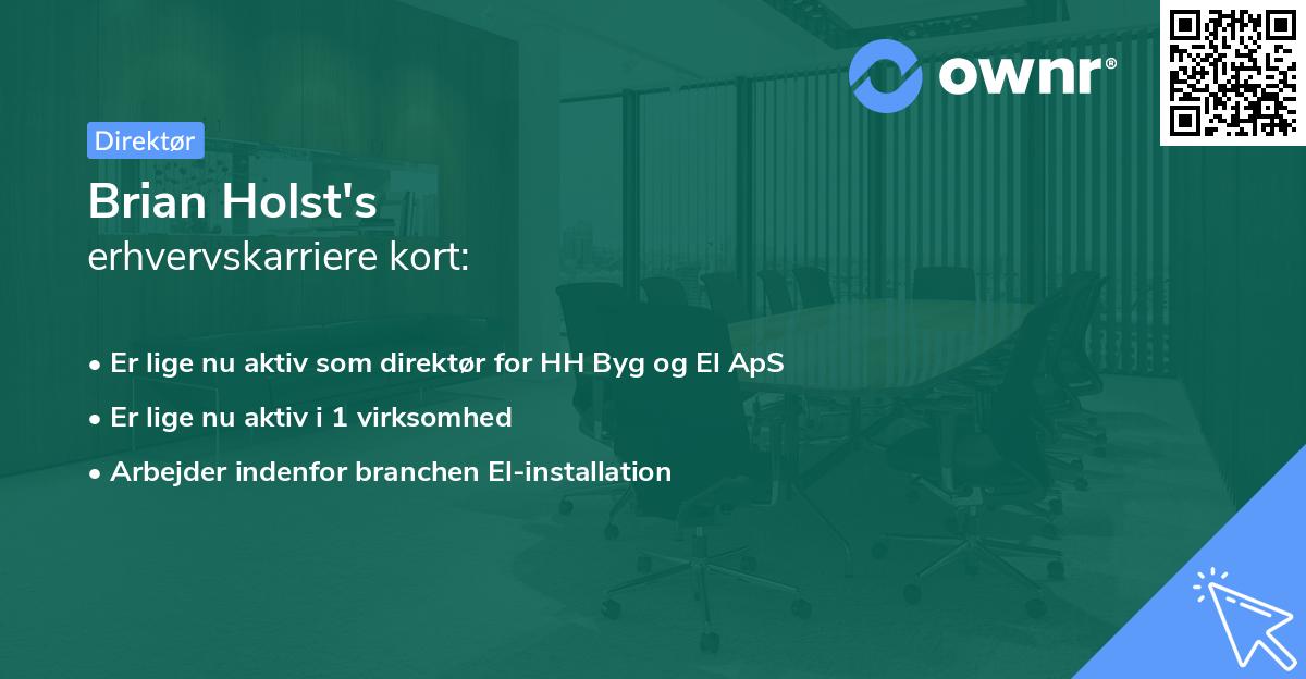 Brian Holst's erhvervskarriere kort
