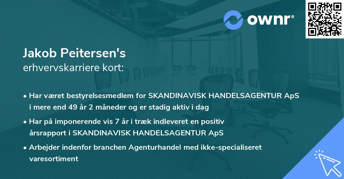 Jakob Peitersen's erhvervskarriere kort