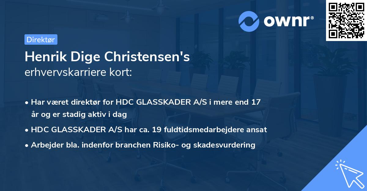 Henrik Dige Christensen's erhvervskarriere kort