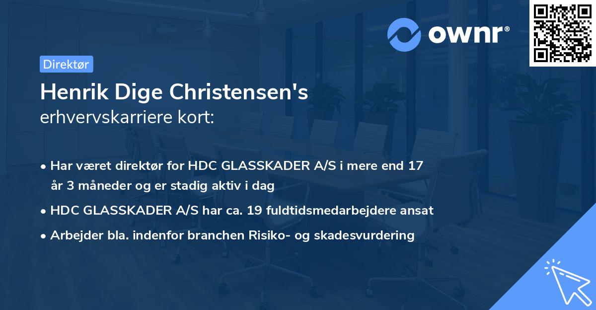 Henrik Dige Christensen's erhvervskarriere kort
