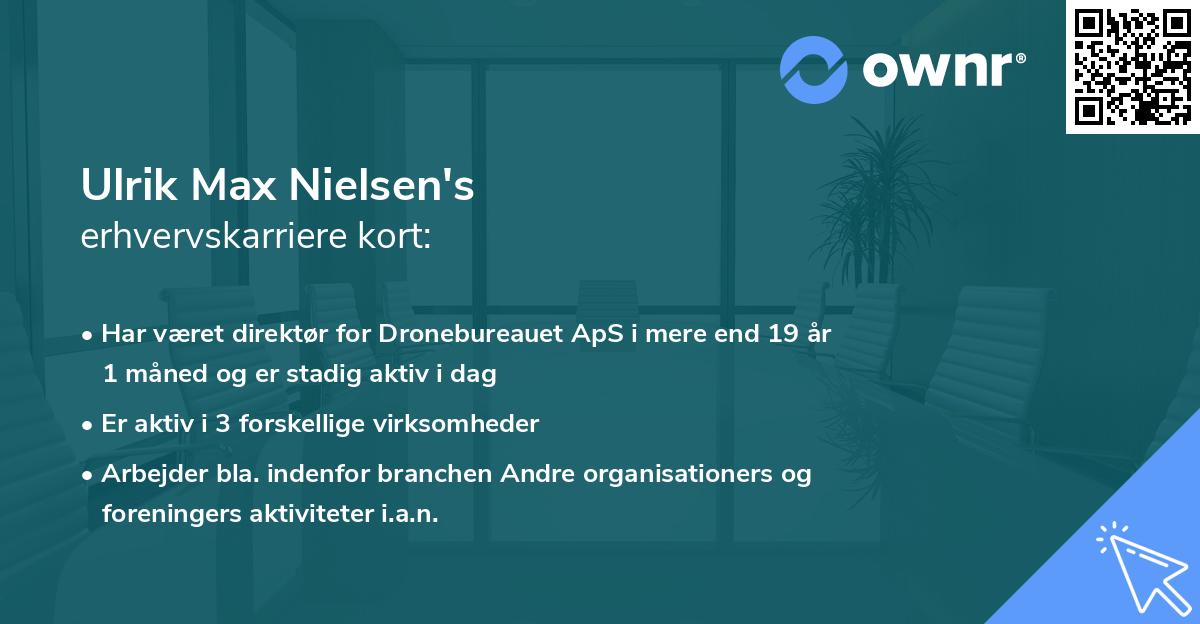 Ulrik Max Nielsen's erhvervskarriere kort