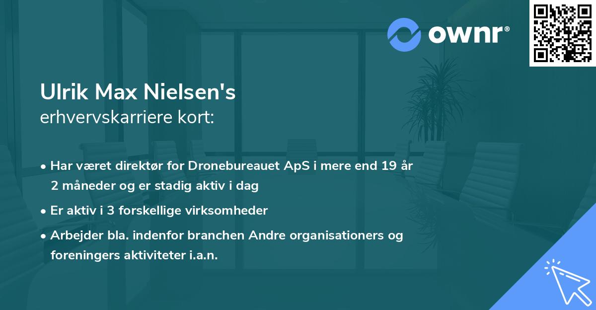 Ulrik Max Nielsen's erhvervskarriere kort