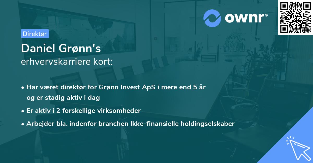 Daniel Grønn's erhvervskarriere kort
