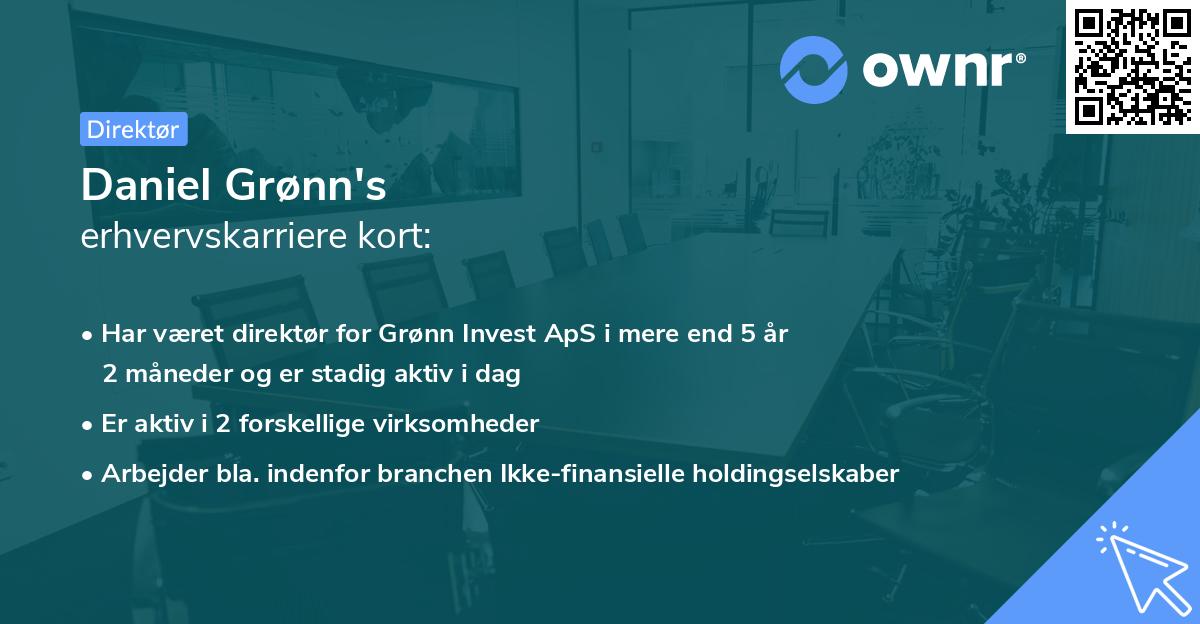 Daniel Grønn's erhvervskarriere kort