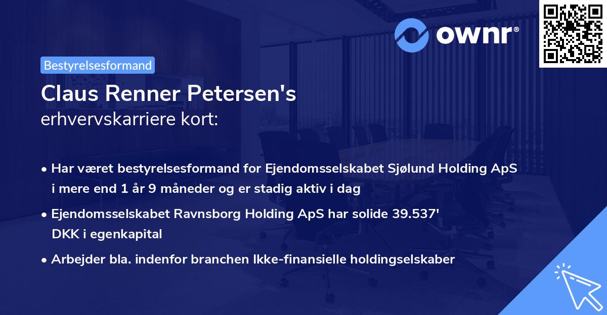 Claus Renner Petersen's erhvervskarriere kort