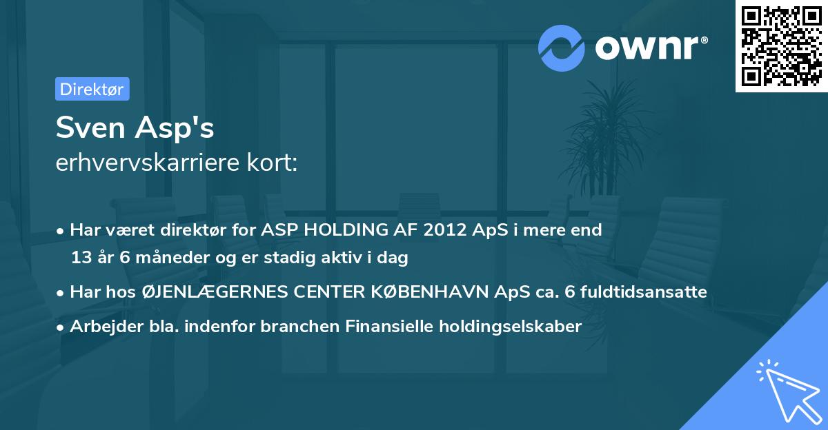 Sven Asp's erhvervskarriere kort