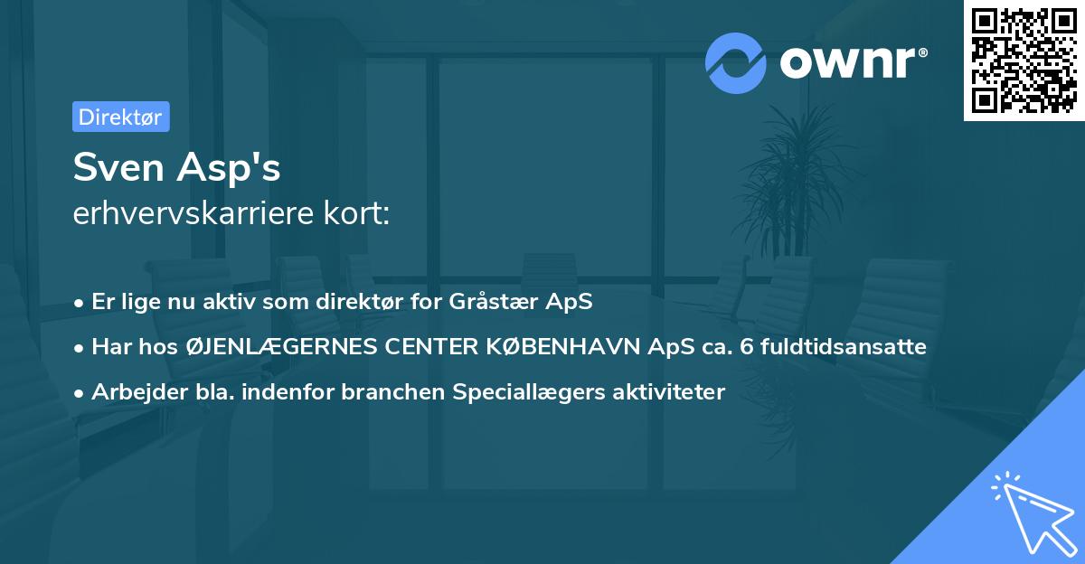 Sven Asp's erhvervskarriere kort