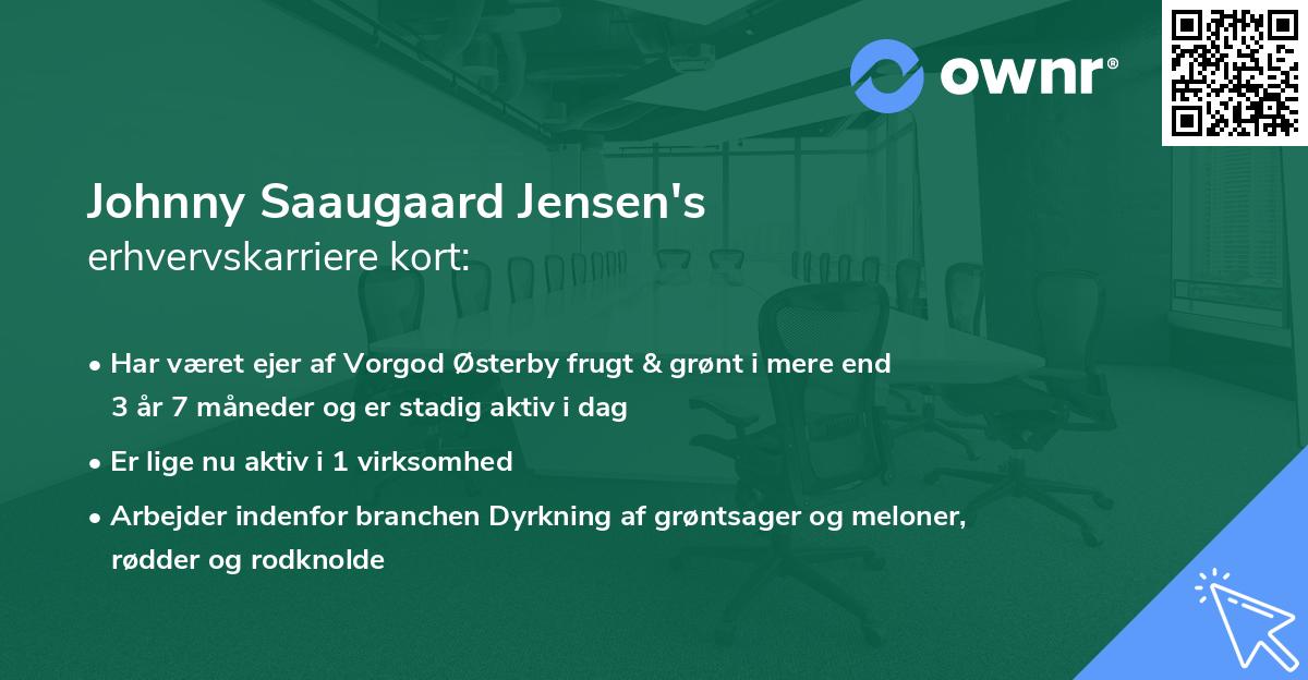 Johnny Saaugaard Jensen's erhvervskarriere kort