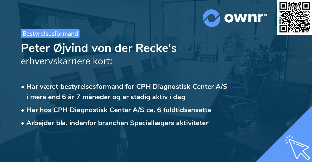 Peter Øjvind von der Recke's erhvervskarriere kort