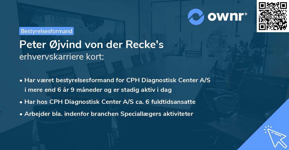 Peter Øjvind von der Recke's erhvervskarriere kort