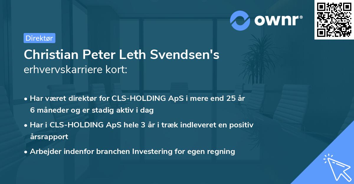 Christian Peter Leth Svendsen's erhvervskarriere kort