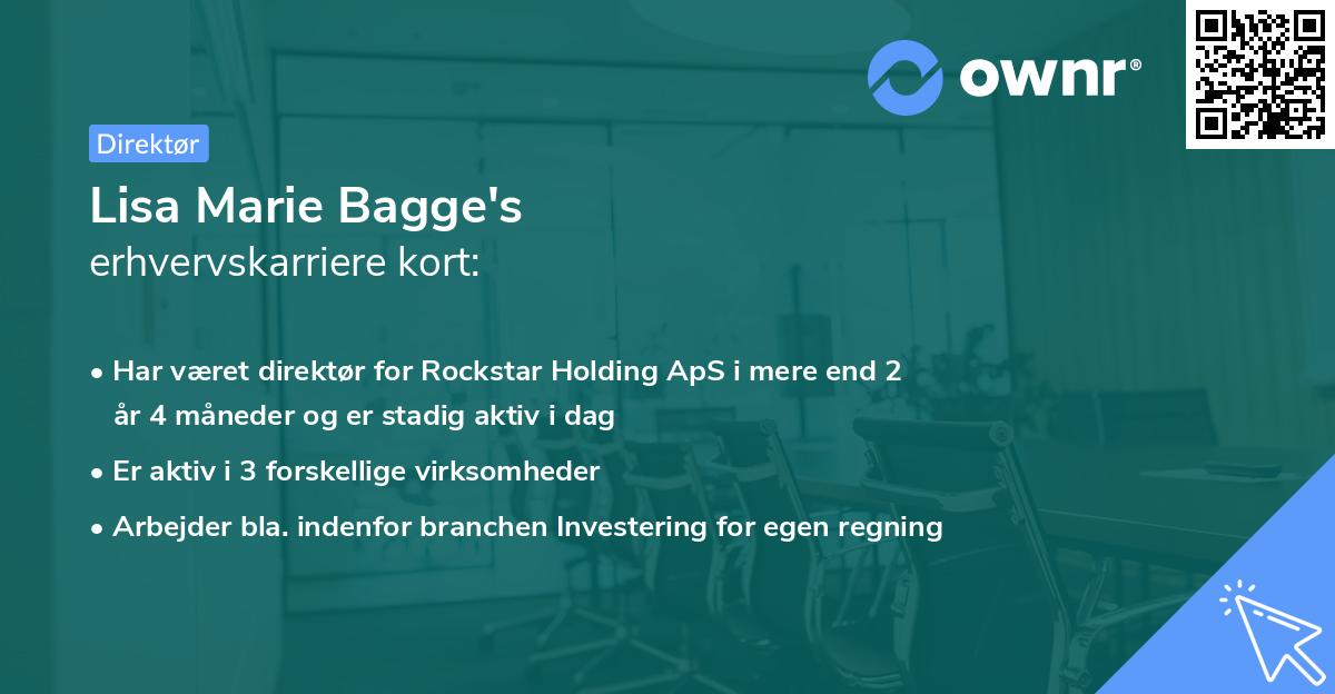Lisa Marie Bagge's erhvervskarriere kort