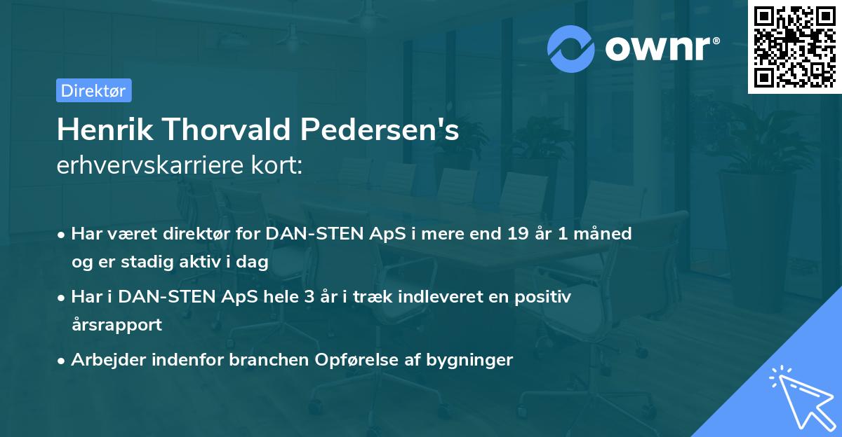 Henrik Thorvald Pedersen's erhvervskarriere kort