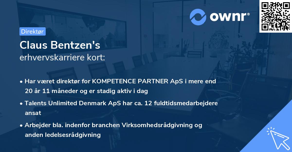 Claus Bentzen's erhvervskarriere kort
