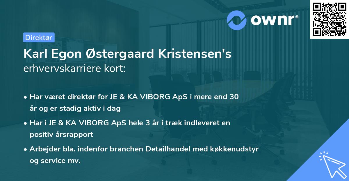 Karl Egon Østergaard Kristensen's erhvervskarriere kort