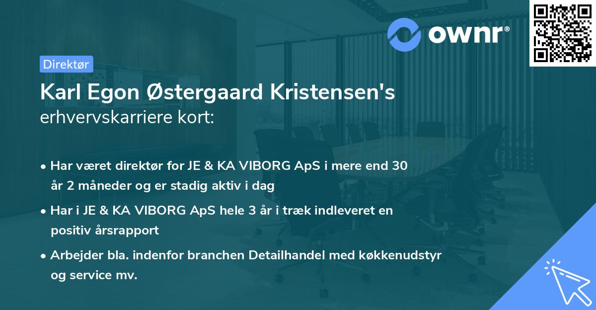 Karl Egon Østergaard Kristensen's erhvervskarriere kort