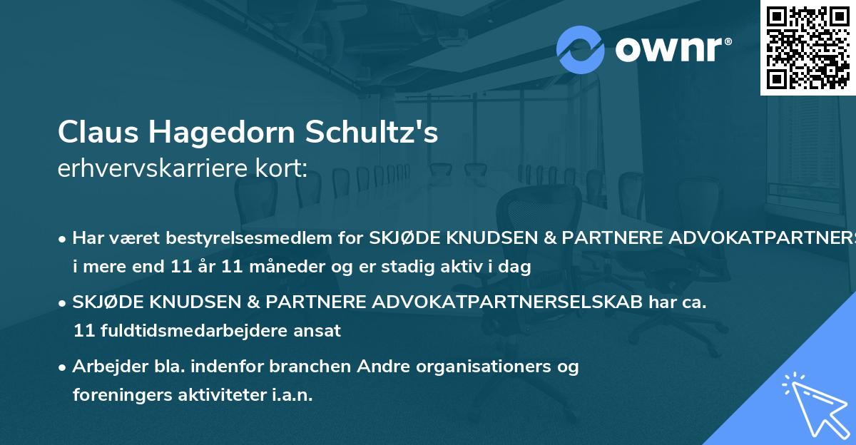 Claus Hagedorn Schultz's erhvervskarriere kort