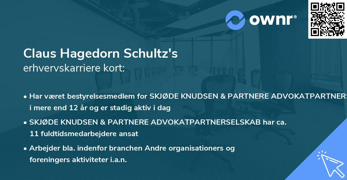 Claus Hagedorn Schultz's erhvervskarriere kort