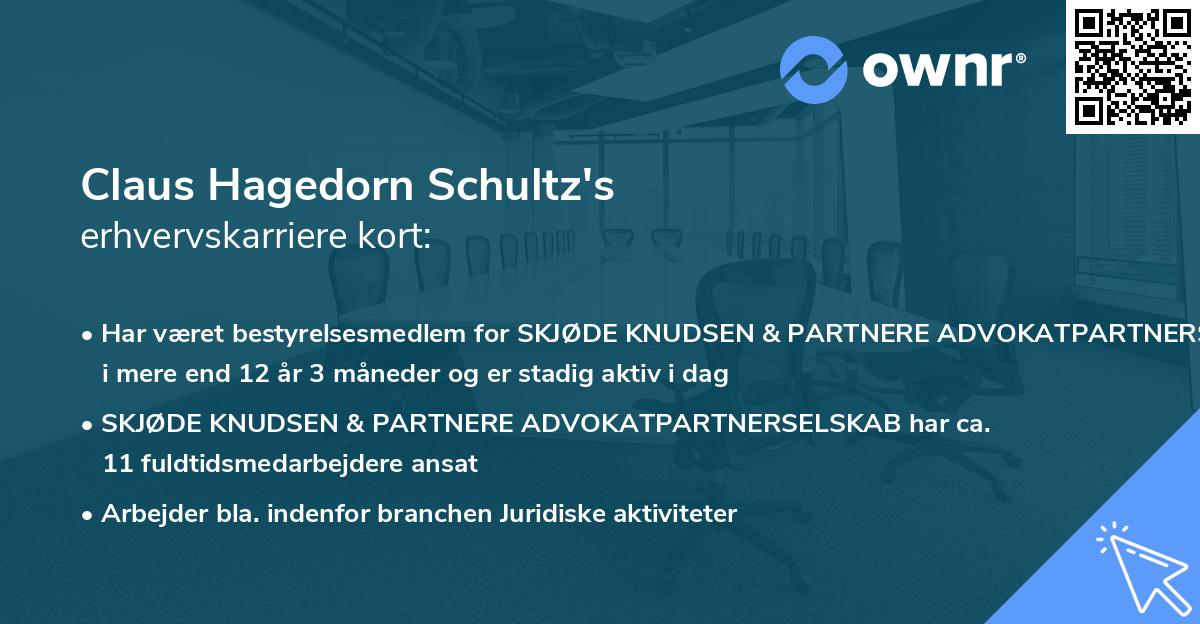 Claus Hagedorn Schultz's erhvervskarriere kort