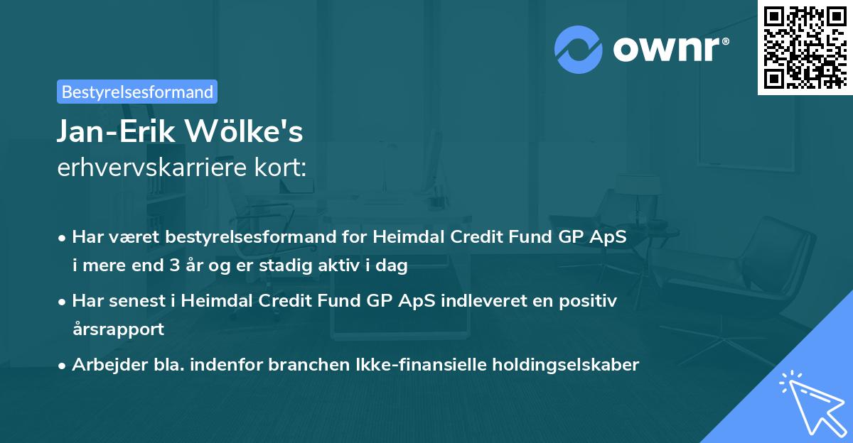 Jan-Erik Wölke's erhvervskarriere kort