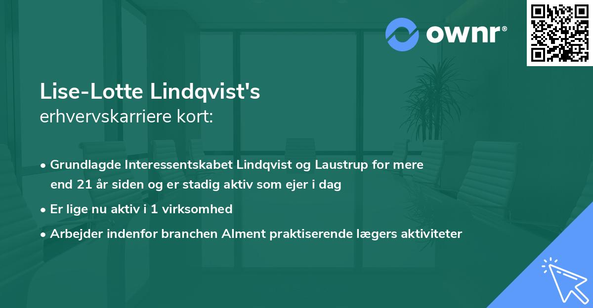 Lise-Lotte Lindqvist's erhvervskarriere kort