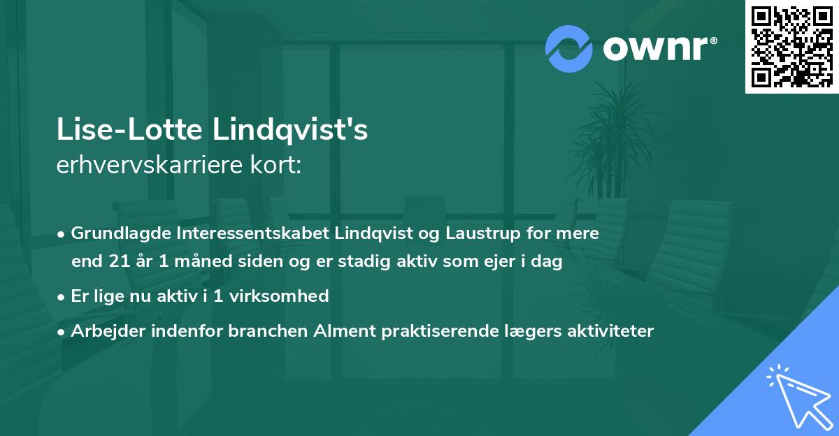 Lise-Lotte Lindqvist's erhvervskarriere kort