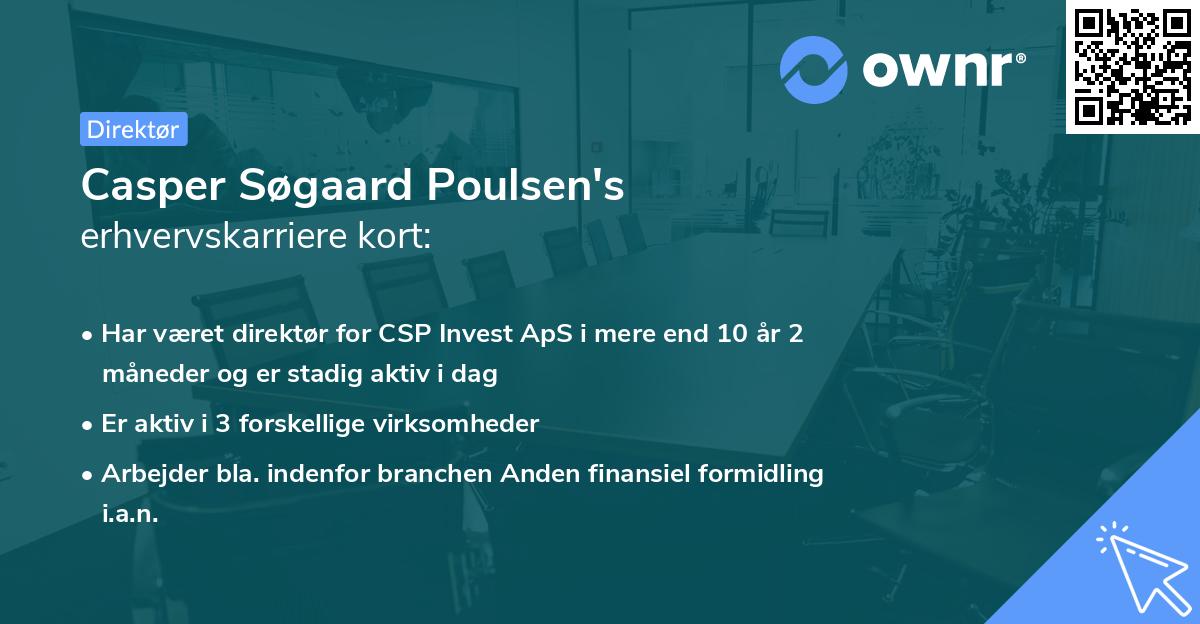 Casper Søgaard Poulsen's erhvervskarriere kort