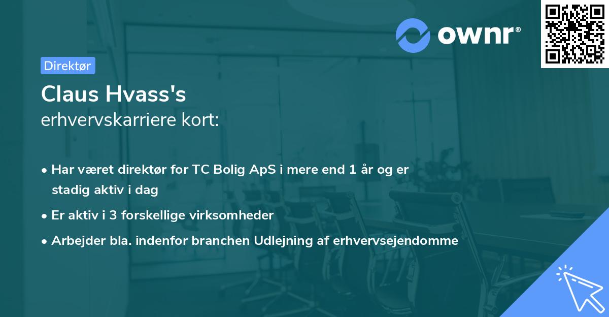 Claus Hvass's erhvervskarriere kort