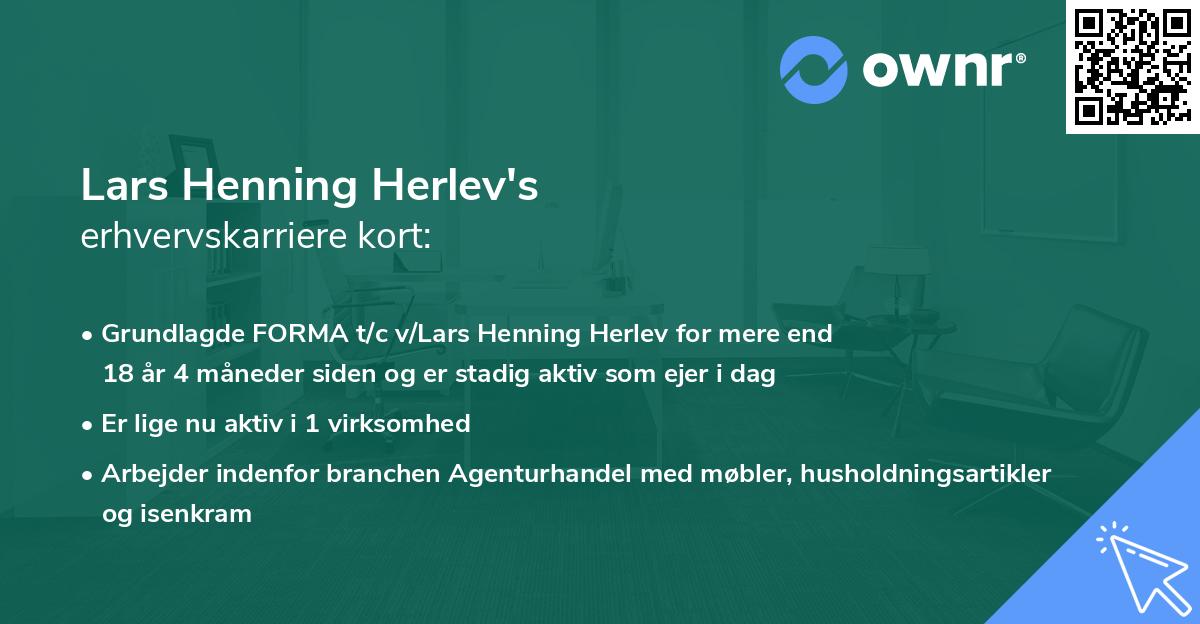 Lars Henning Herlev's erhvervskarriere kort