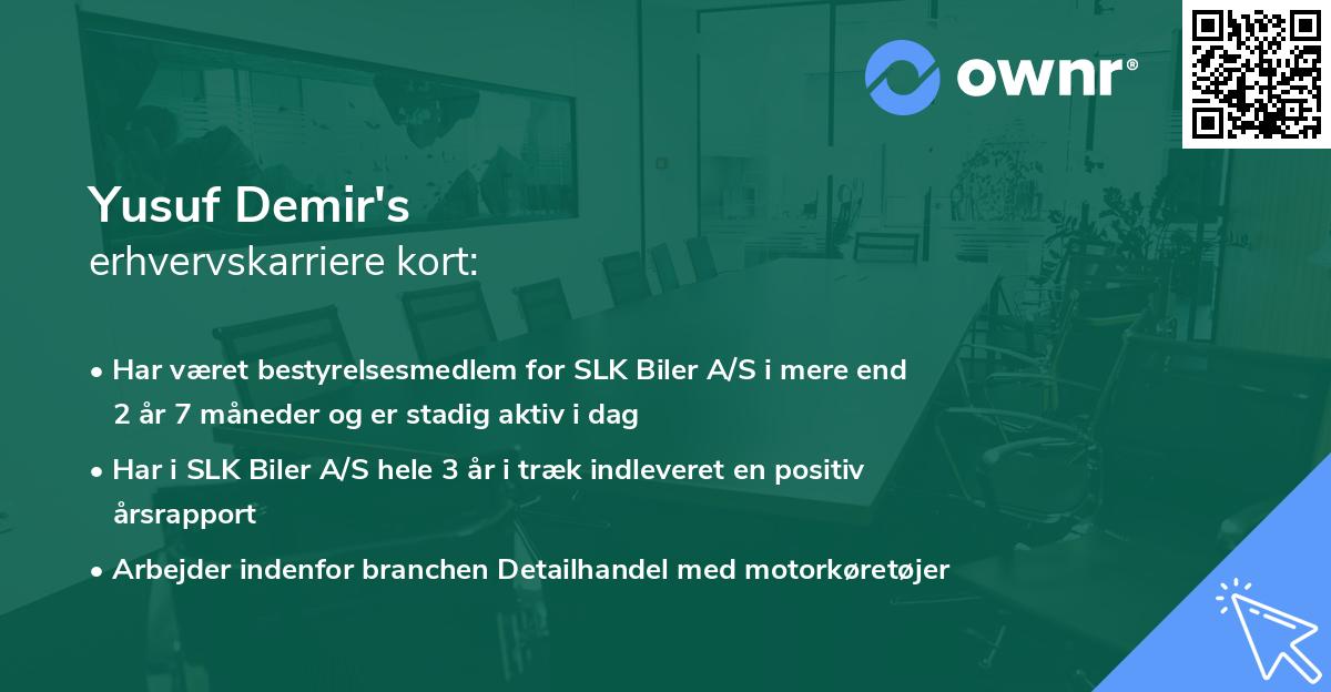 Yusuf Demir's erhvervskarriere kort