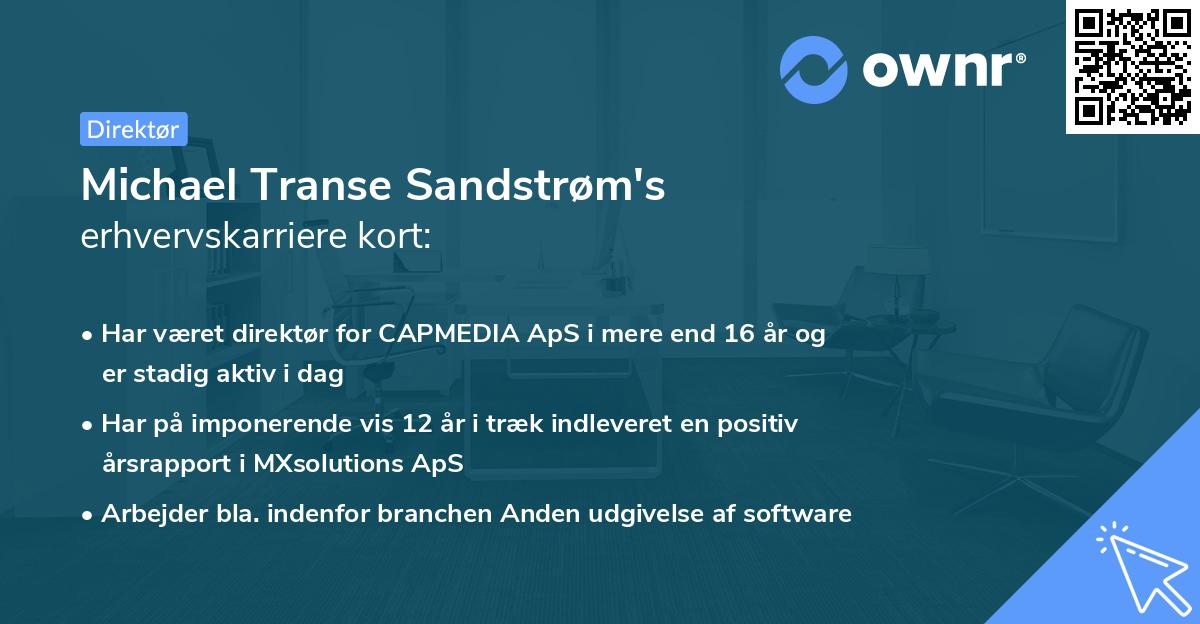 Michael Transe Sandstrøm's erhvervskarriere kort