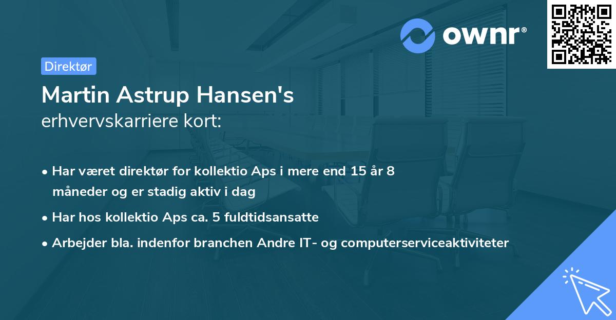 Martin Astrup Hansen's erhvervskarriere kort