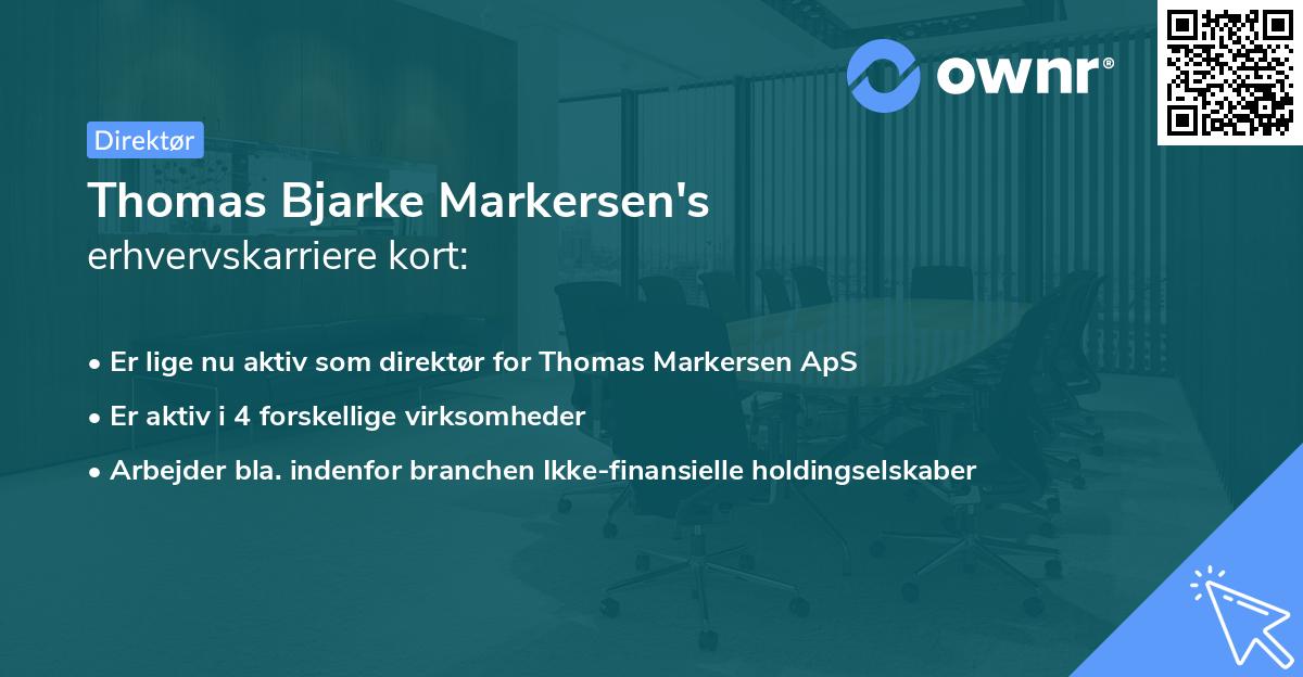 Thomas Bjarke Markersen's erhvervskarriere kort