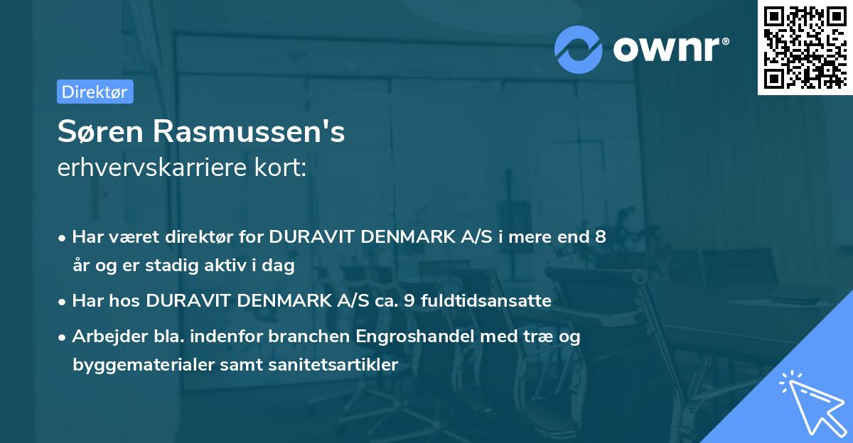 Søren Rasmussen's erhvervskarriere kort