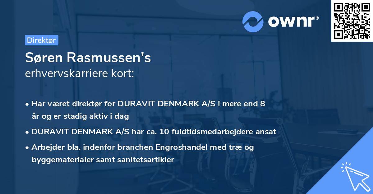 Søren Rasmussen's erhvervskarriere kort