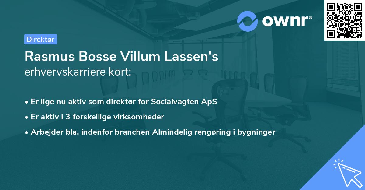 Rasmus Bosse Villum Lassen's erhvervskarriere kort