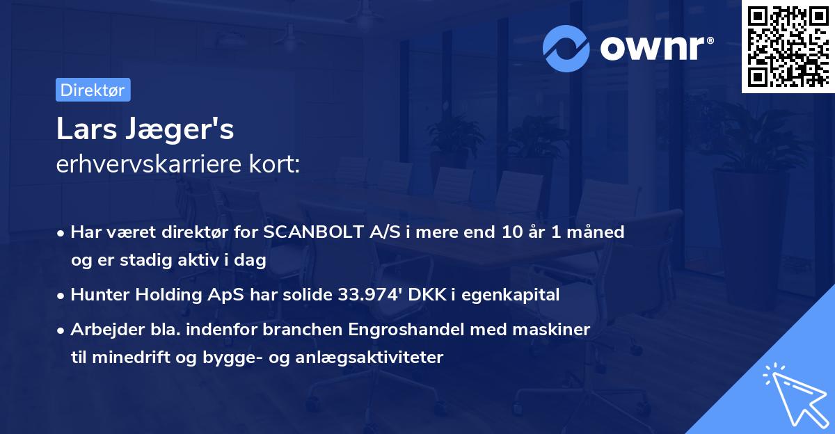 Lars Jæger's erhvervskarriere kort