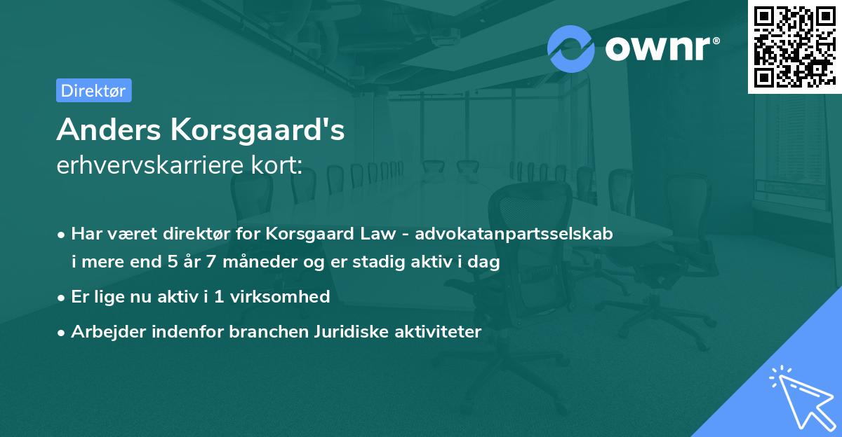 Anders Korsgaard's erhvervskarriere kort