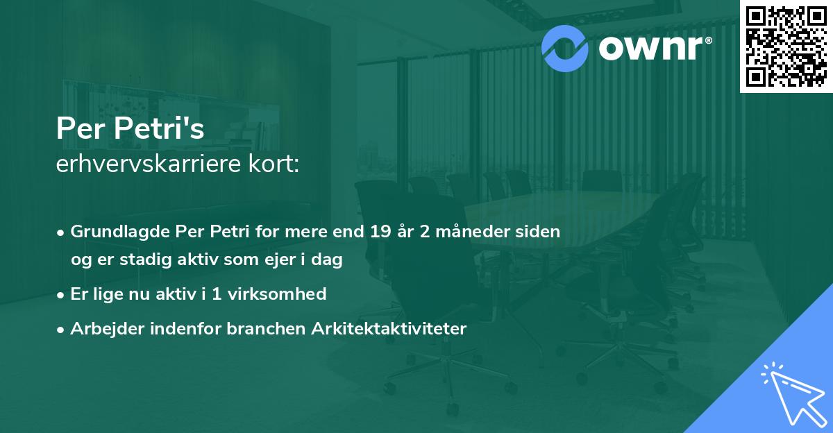 Per Petri's erhvervskarriere kort