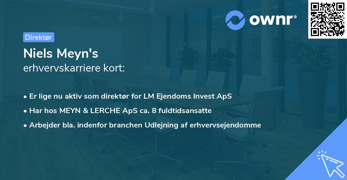 Niels Meyn's erhvervskarriere kort