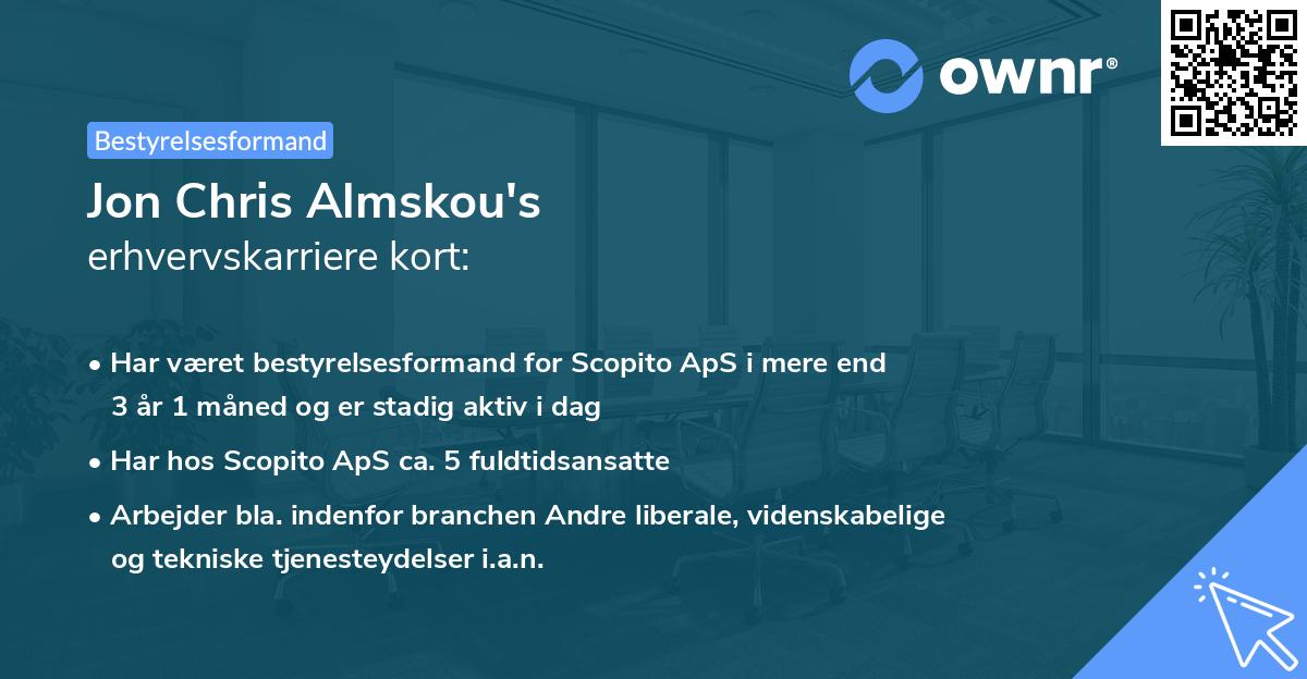 Jon Chris Almskou's erhvervskarriere kort