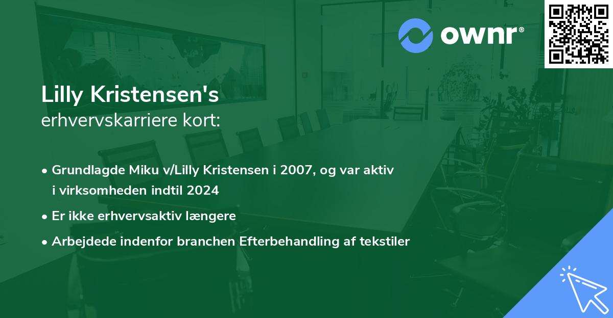 Lilly Kristensen's erhvervskarriere kort