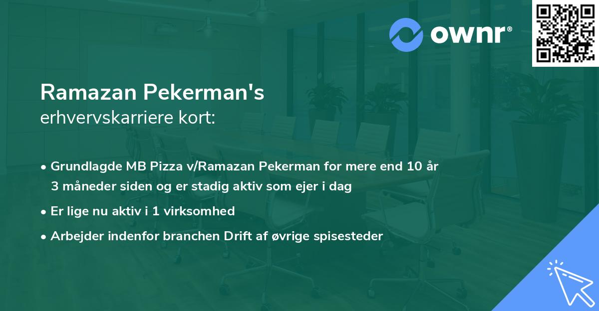Ramazan Pekerman's erhvervskarriere kort