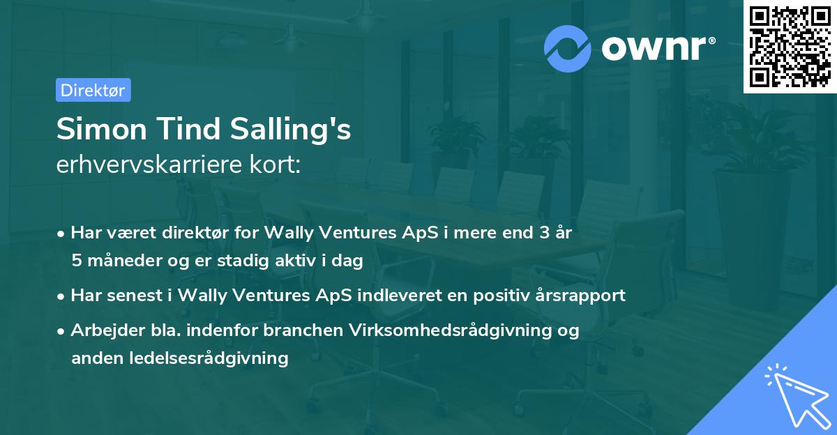Simon Tind Salling's erhvervskarriere kort